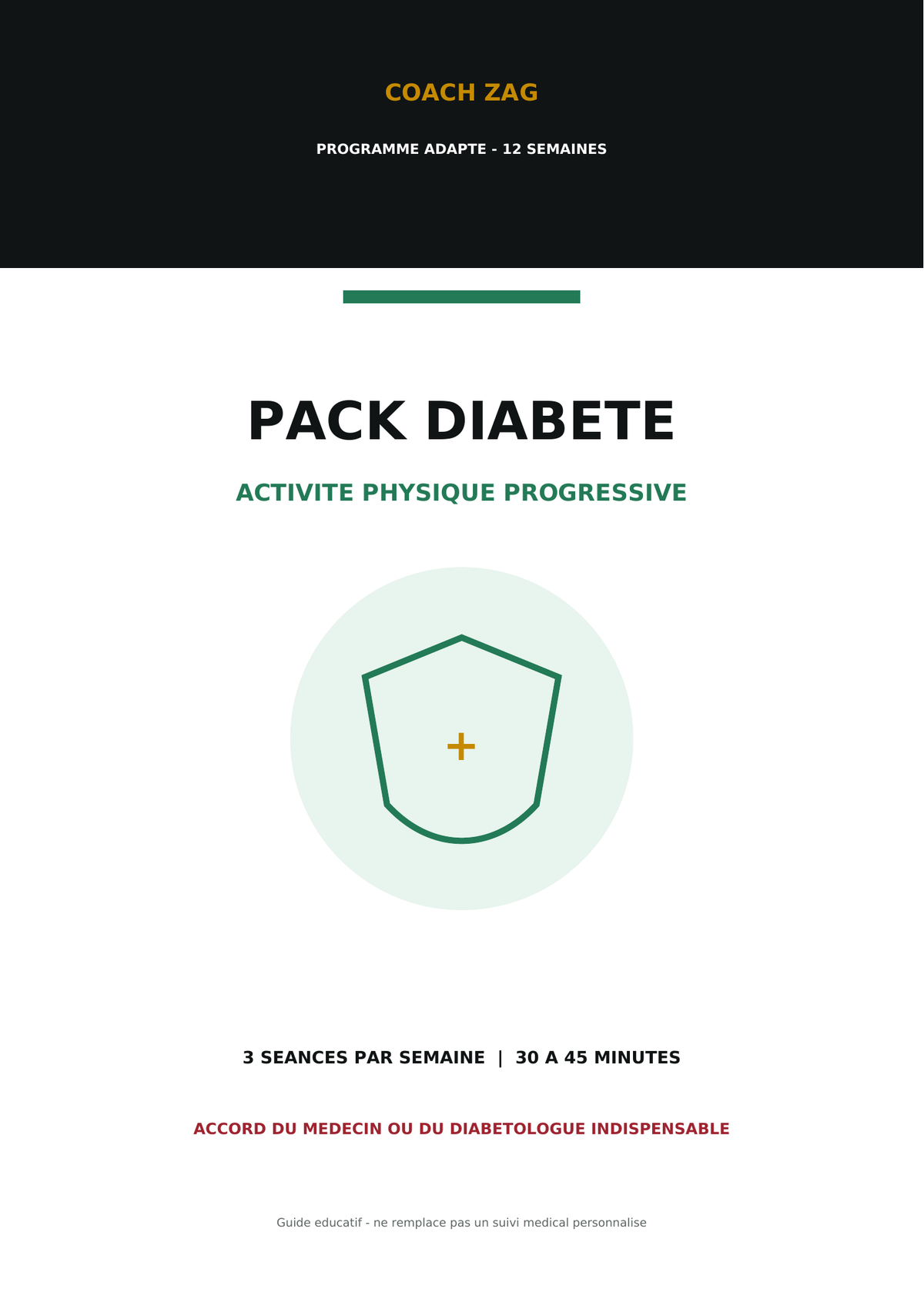 Pack Diabète Coach Zag — Programme adapté 12 semaines