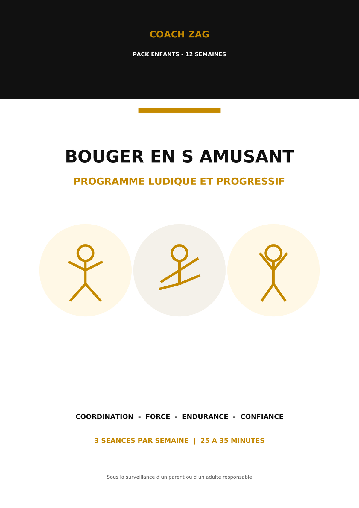 Pack Enfants Coach Zag — Programme ludique 12 semaines