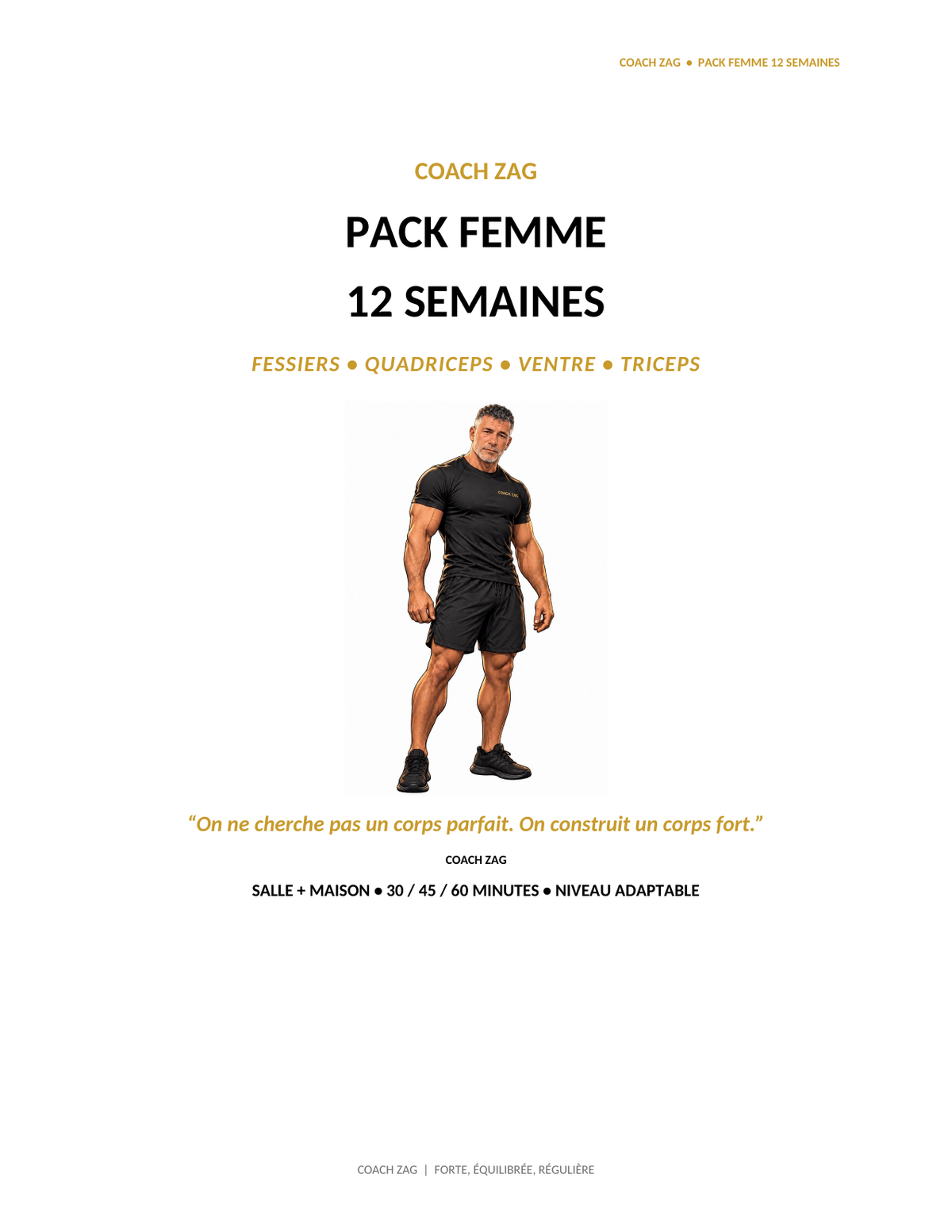 Pack Femme Coach Zag — Programme complet 12 semaines
