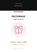 Pack Pectoraux Coach Zag — Poids du corps — 20 exercices